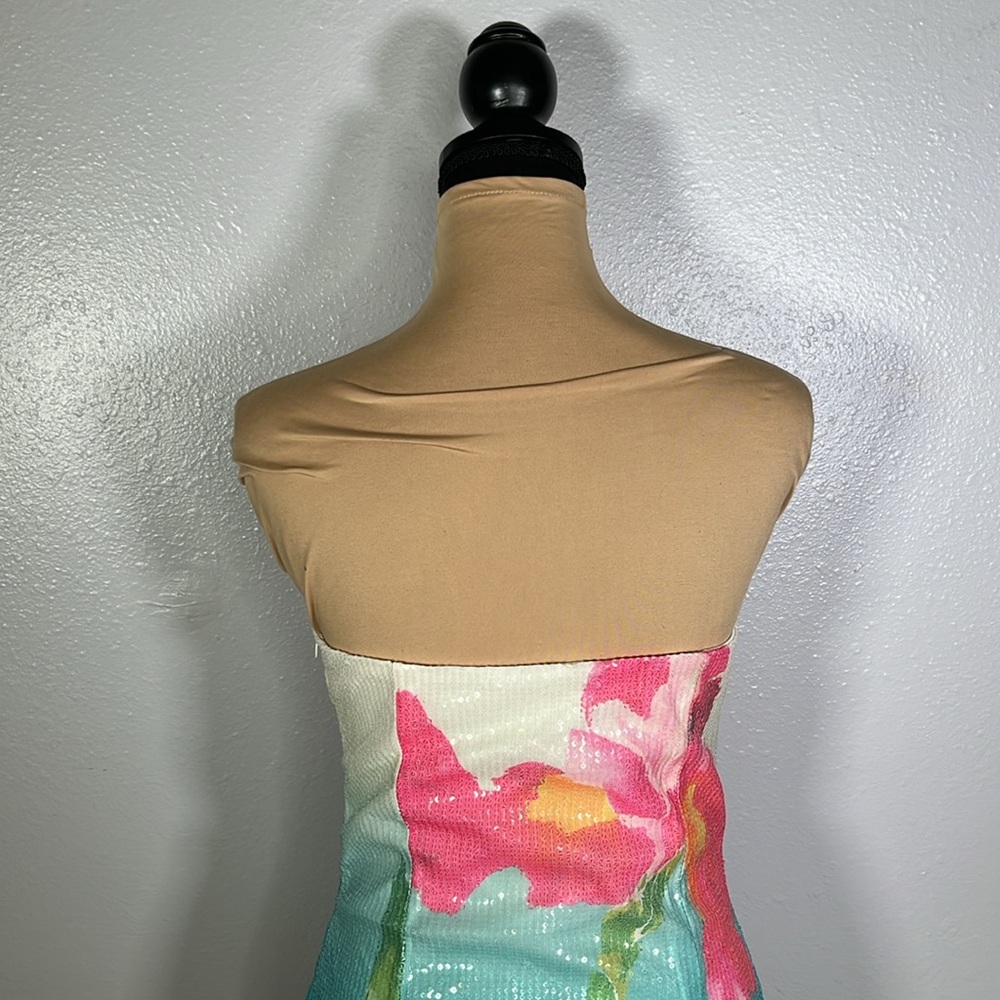 Strapless Floral Mini Dress - Multicolor - Picture 10 of 13